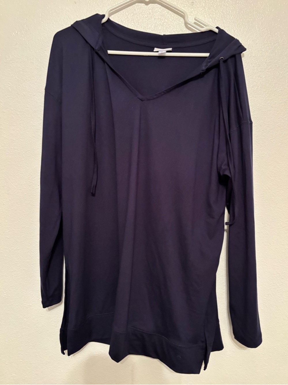 Lularoe Women's dark Navy Eliza Hooded V-Neck Top 3 XL